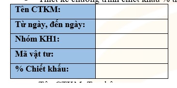 Danh mục thông tion khuyến mại