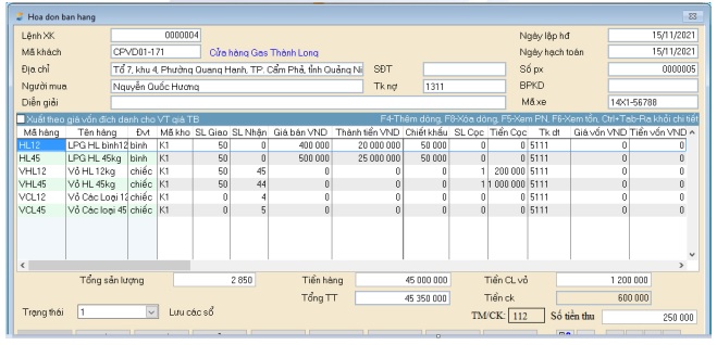 Hóa đơn bán hàng