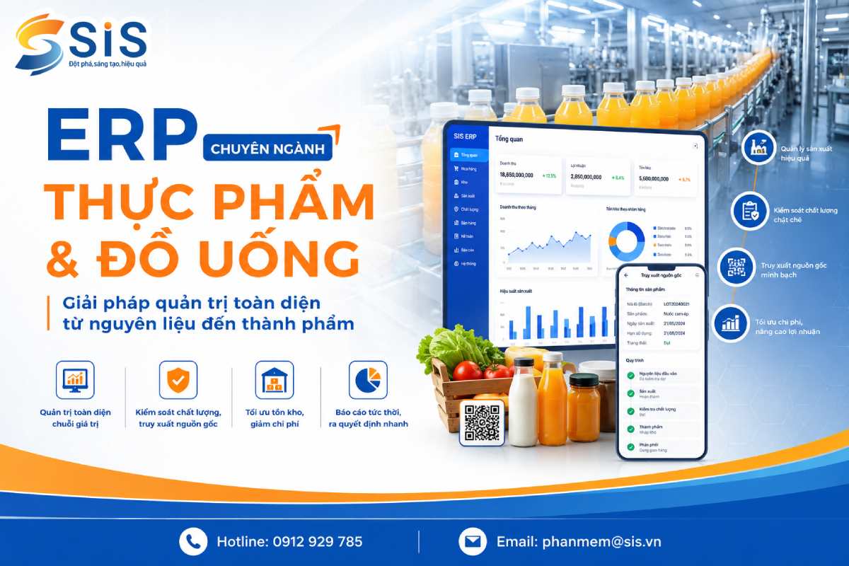 ERP cho ngành Thực phẩm & Đồ uống – Giải pháp quản trị toàn diện từ nguyên liệu đến thành phẩm