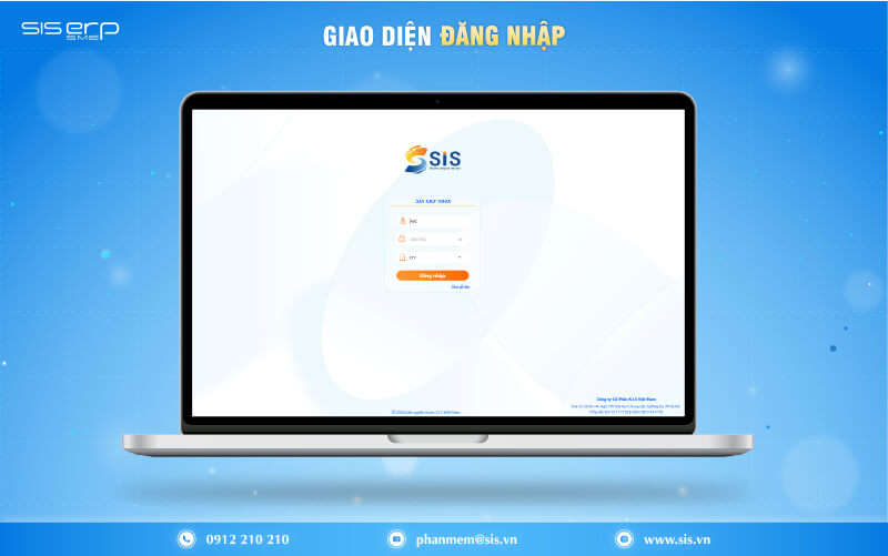 giao diện đăng nhập phần mềm