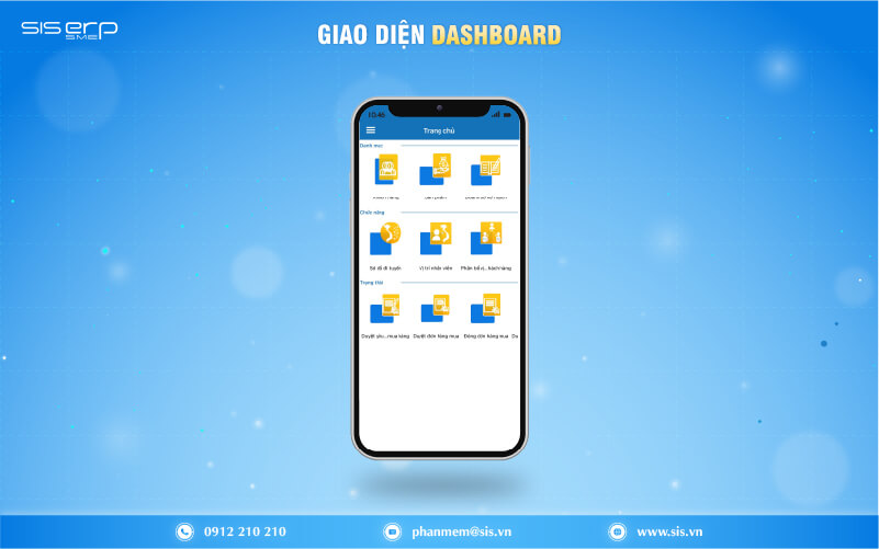 giao diện dashboard điện thoại