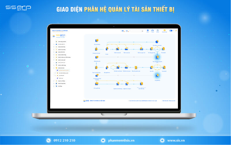 giao diện phân hệ quản lý tài sản thiết bị